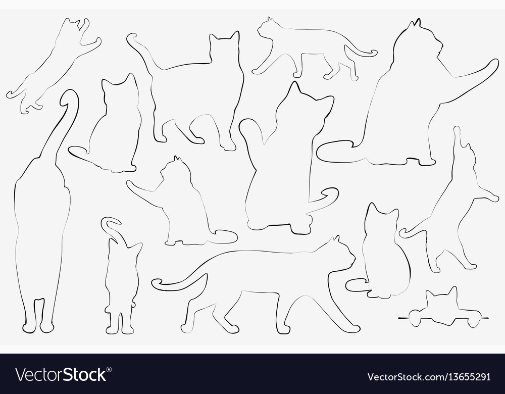 Cats collection - outline set