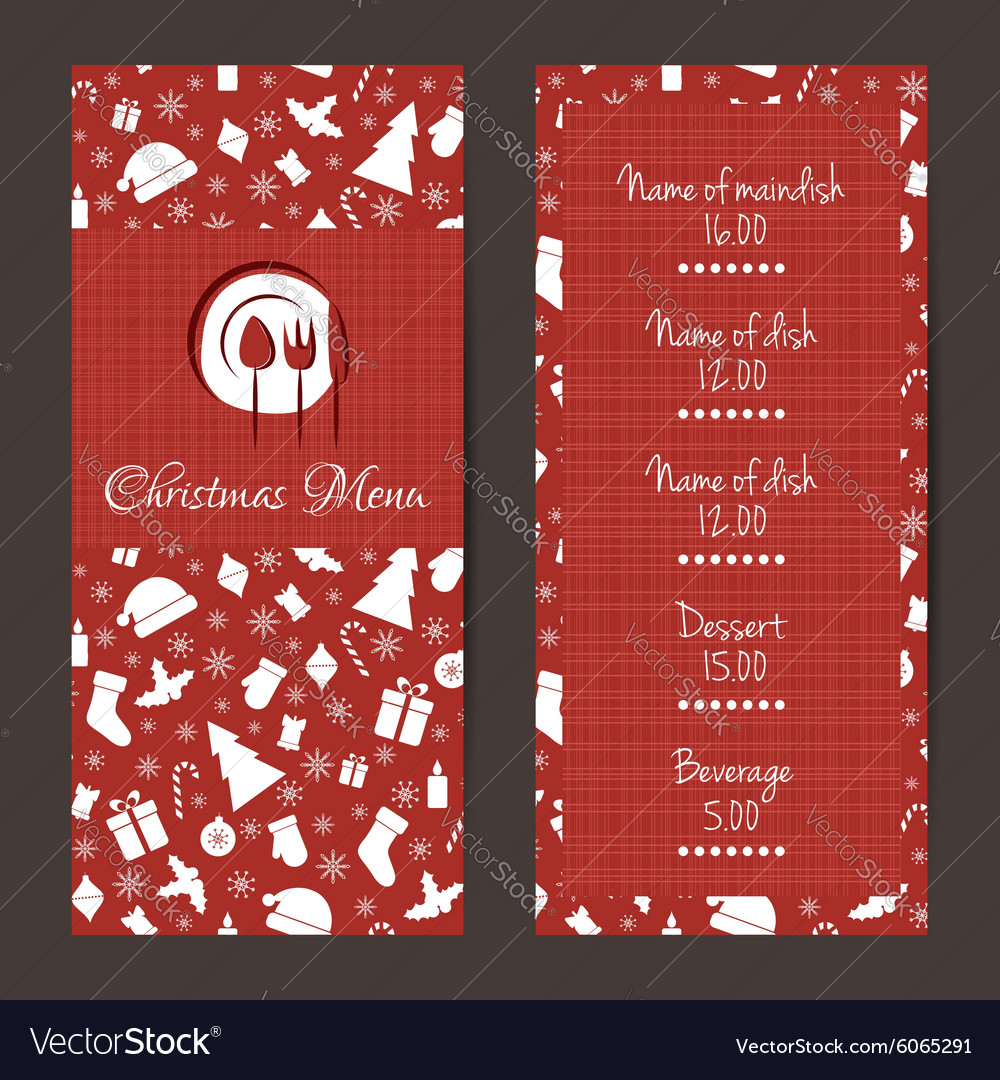 christmas festive menu design royalty free vector image