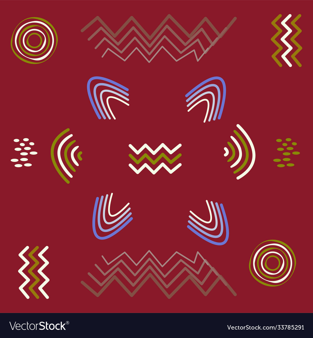 Curve wave and various shapes pattern vector image Curve wave and various shapes pattern