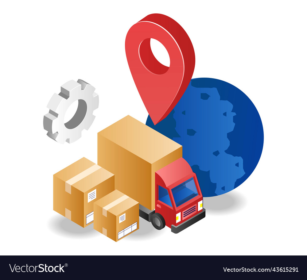 Delivery of goods by truck with location