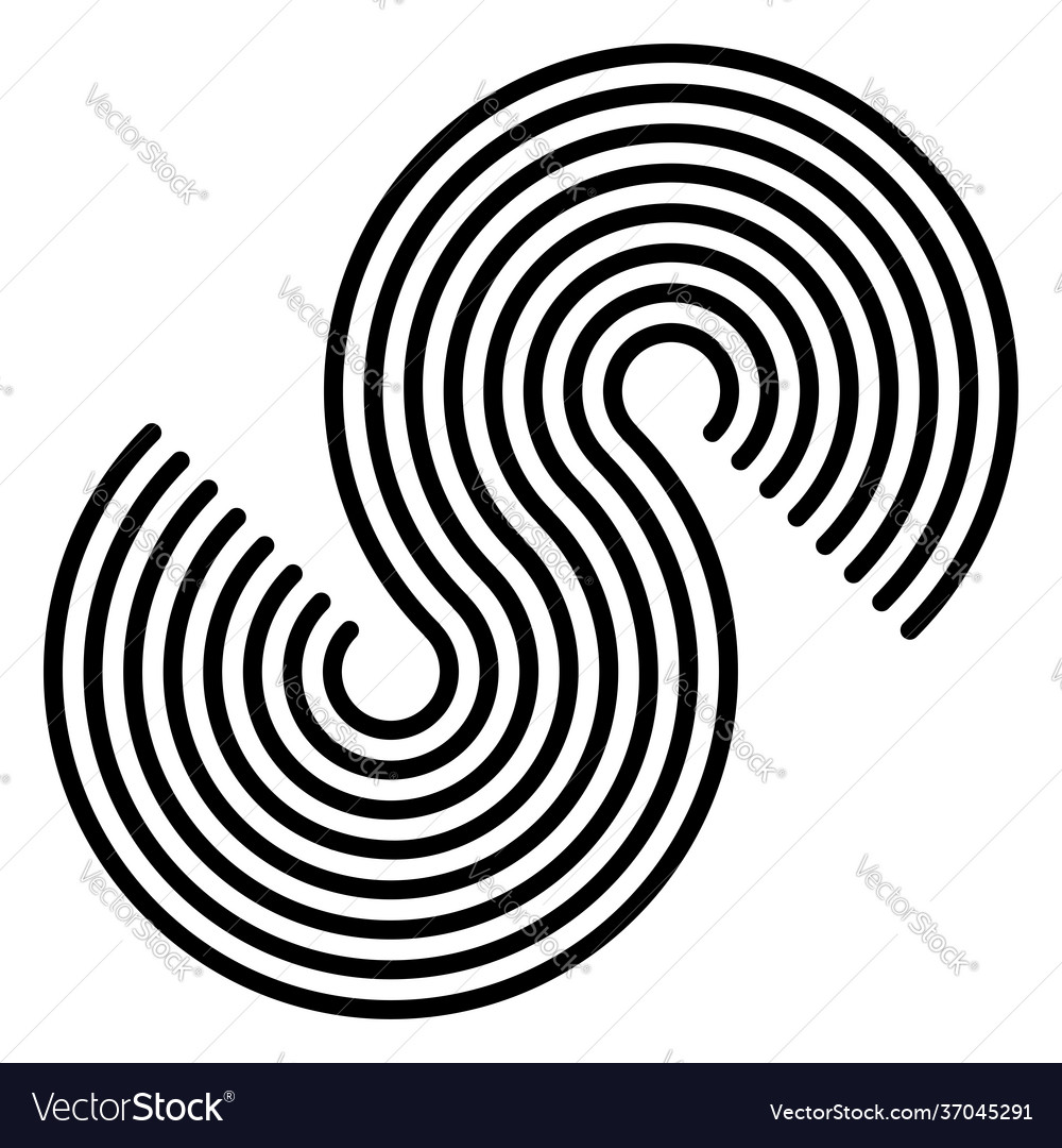 Graphics icon symbol made parallel curved vector image Graphics icon symbol made parallel curved