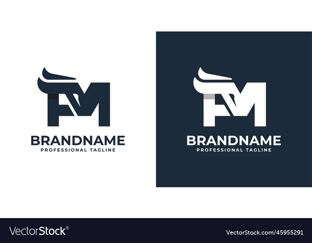 Letter fm bull logo suitable for any business Vector Image