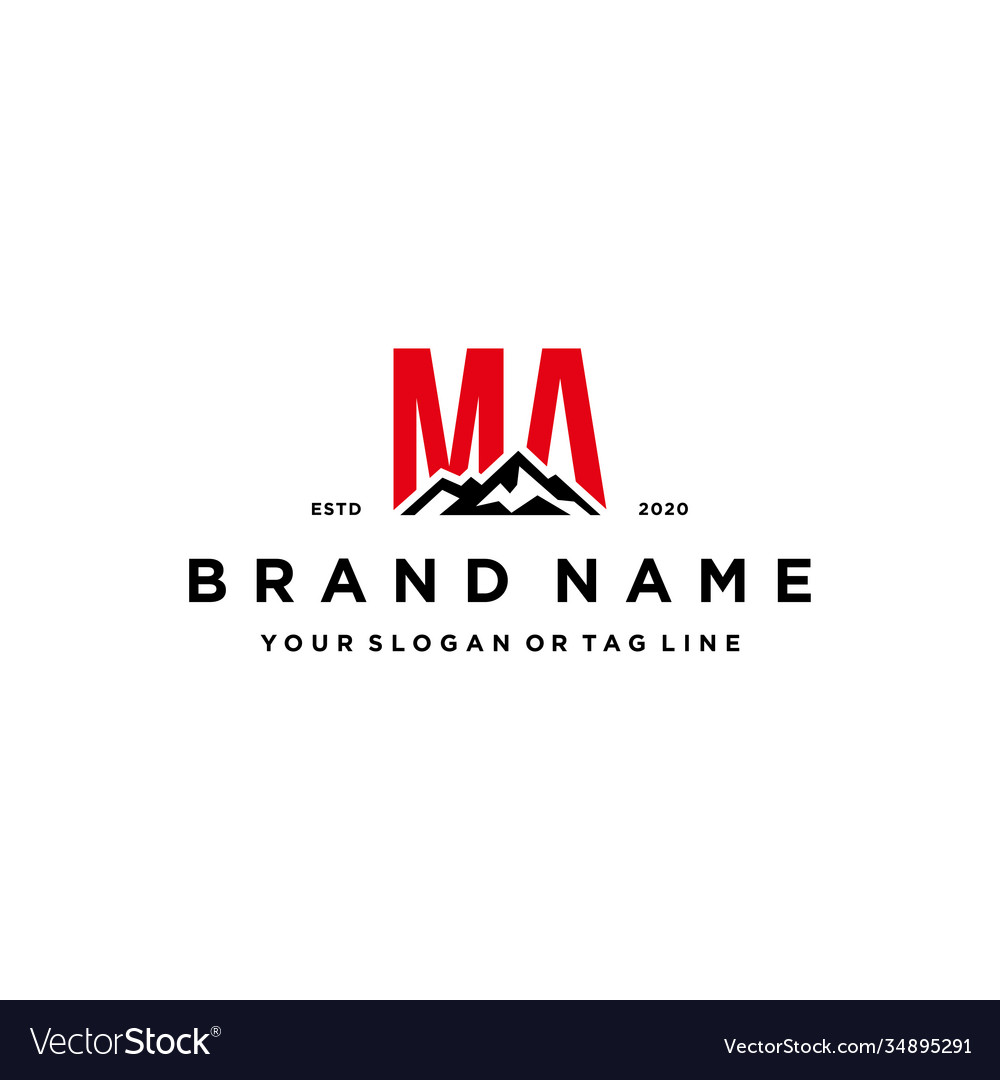 Letter ma mountain logo design