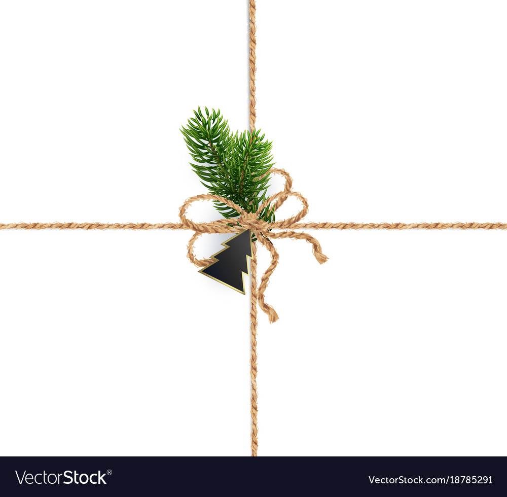 Ribbons Of Burlap Rope For Christmas Decorations Vector Image