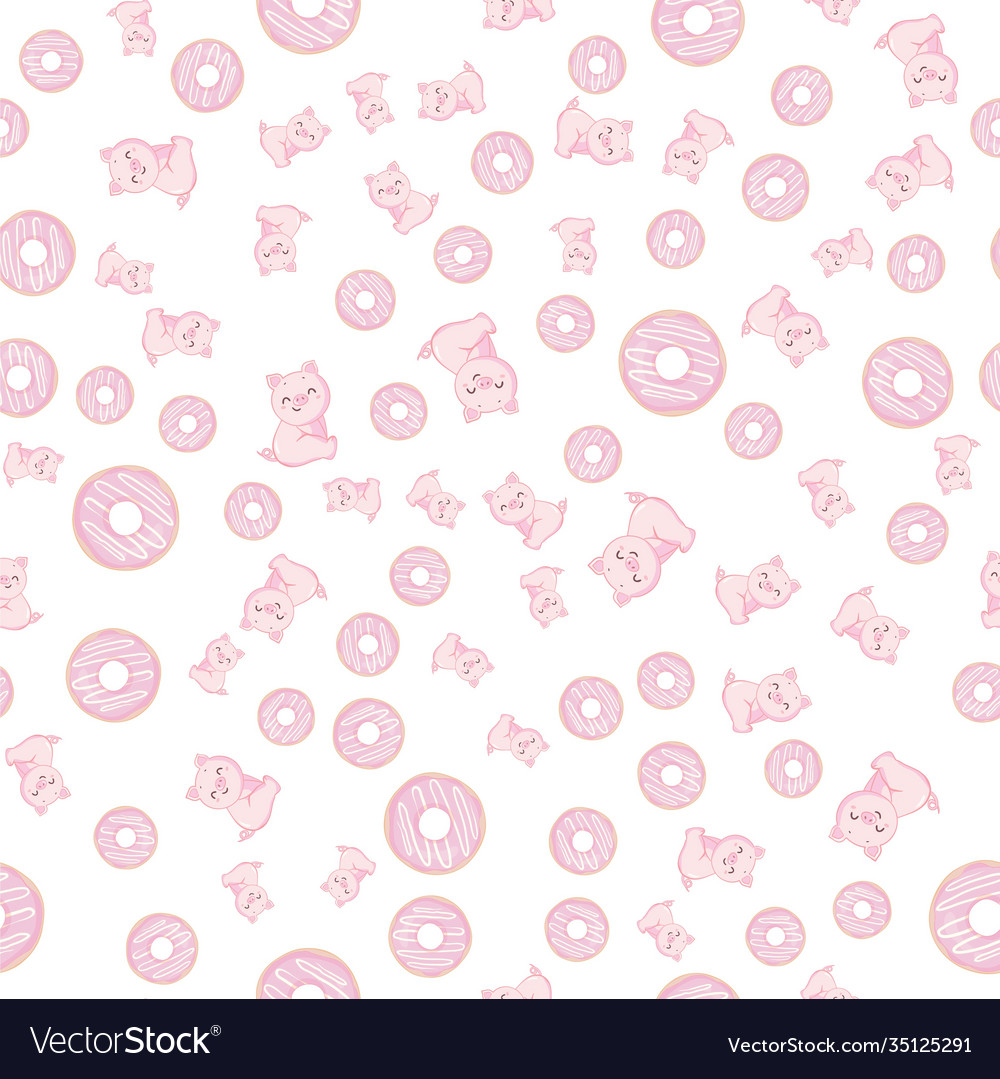 Seamless pattern piggy art background design vector image Seamless pattern piggy art background design