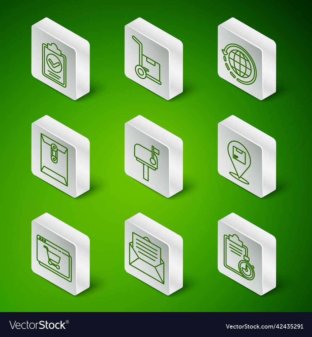 Set line verification of delivery list clipboard vector image Set line verification of delivery list clipboard