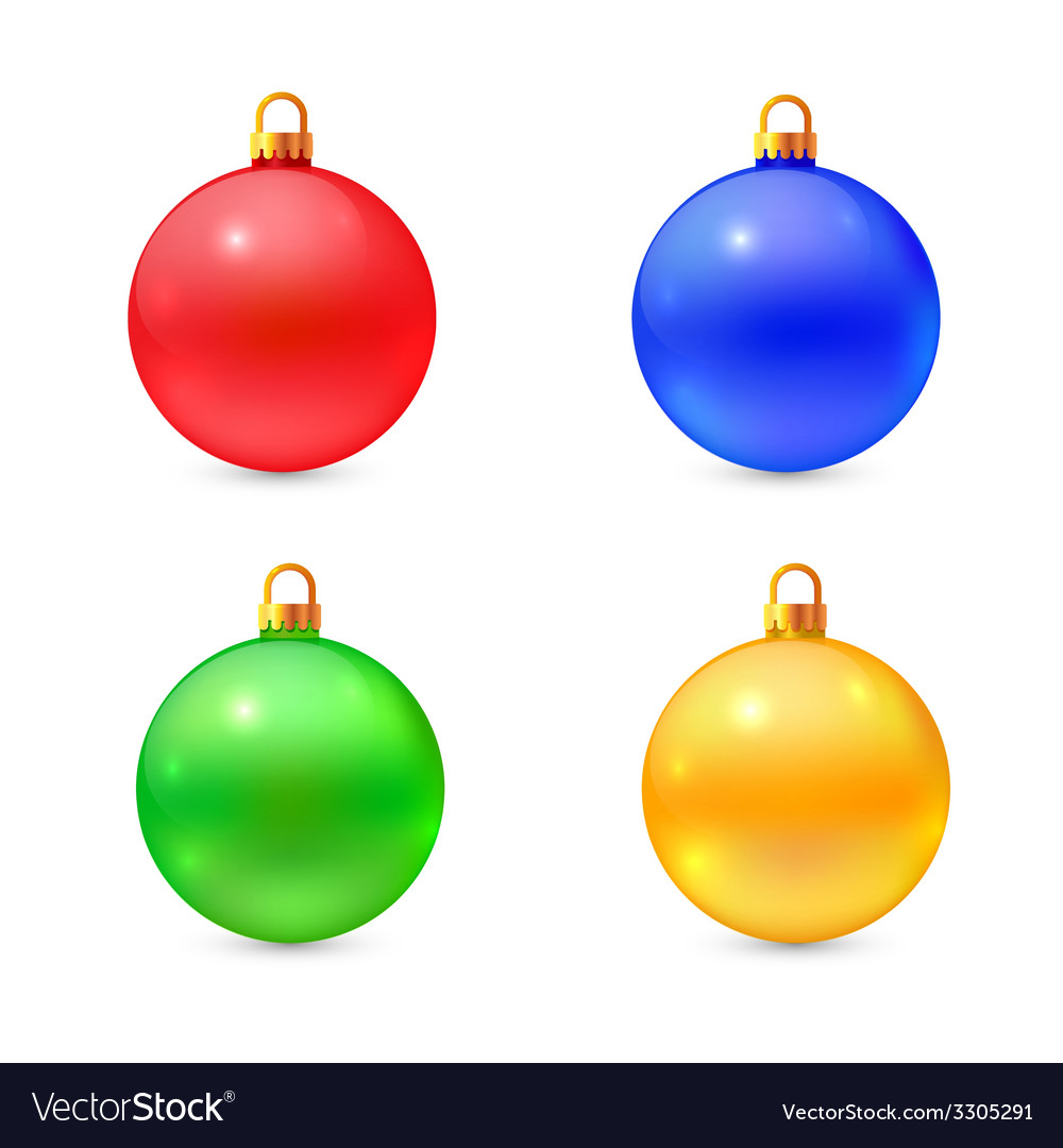 Set of isolated realistic christmas balls Vector Image