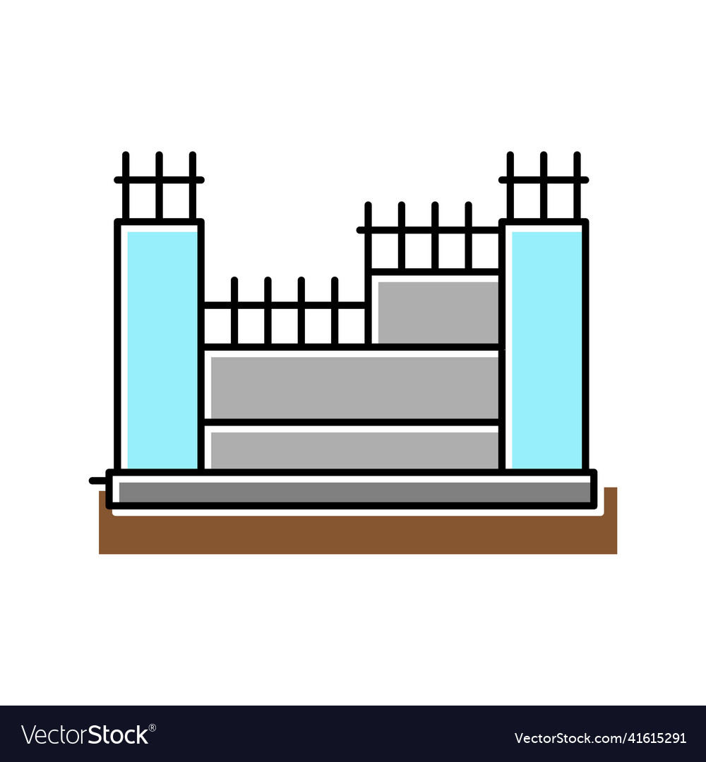 Structure with reinforcement concrete color icon vector image Structure with reinforcement concrete color icon