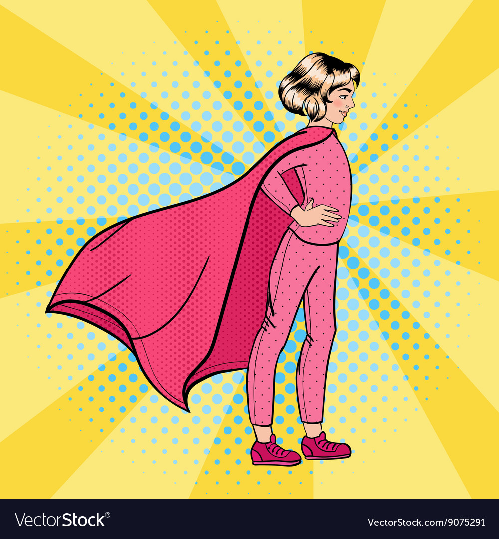 Super Girl Girl Super Hero Supergirl Standing Vector Image