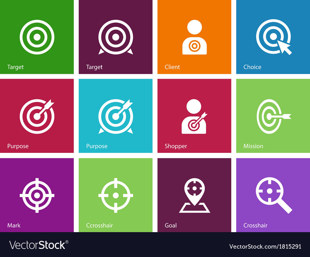 Target icons on color background