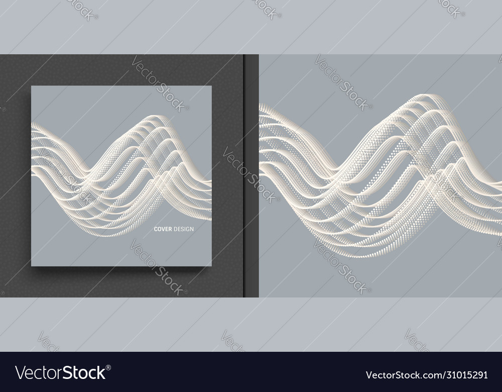 Wavy background array with dynamic particles vector image Wavy background array with dynamic particles