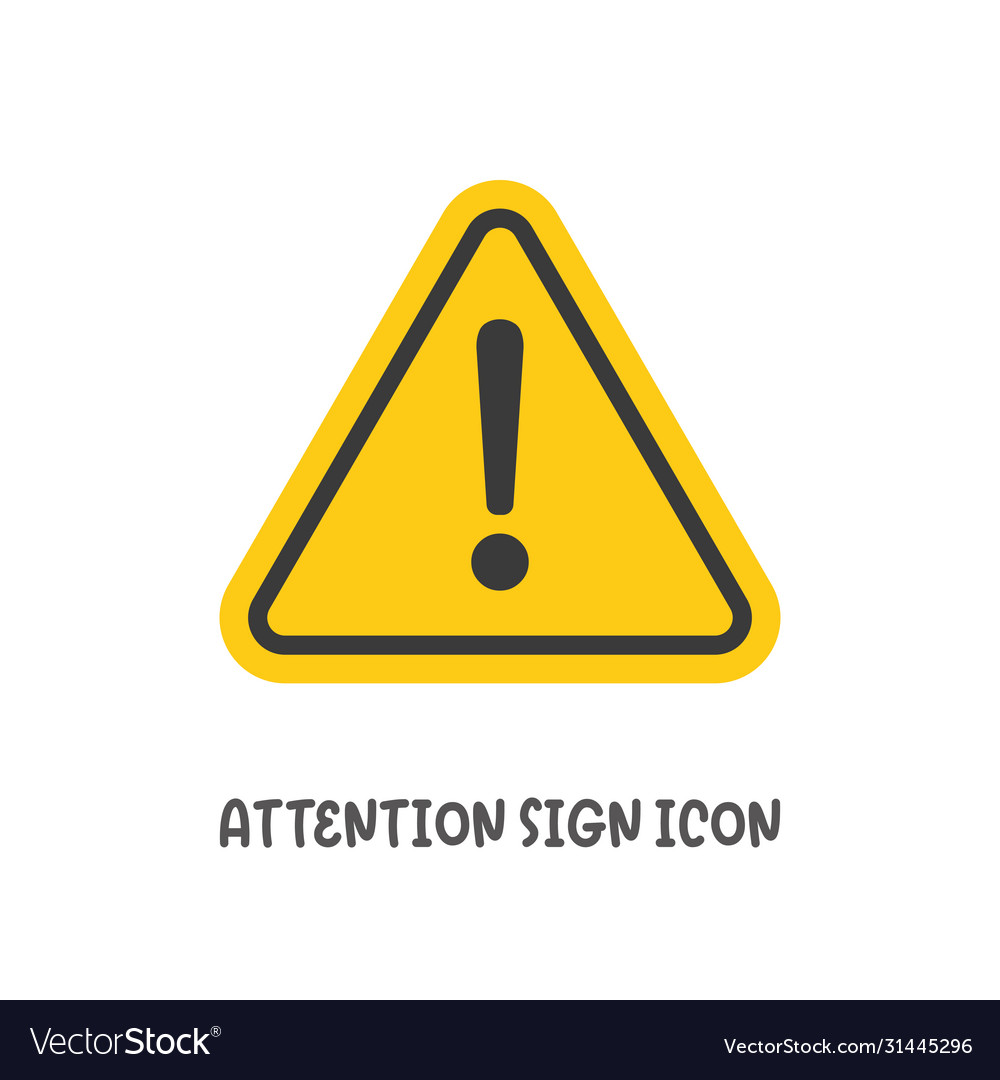 Attention Sign - Yellow Triangle Icon