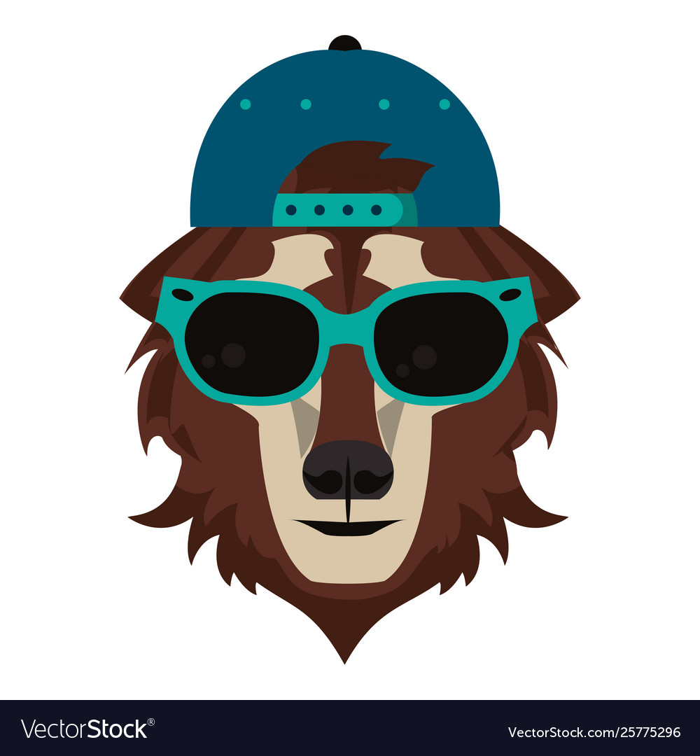 Cool animal with fashion accessories head