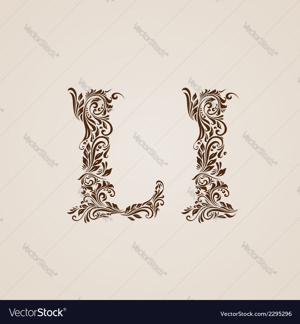 Decorated Letter L Royalty Free Vector Image Vectorstock
