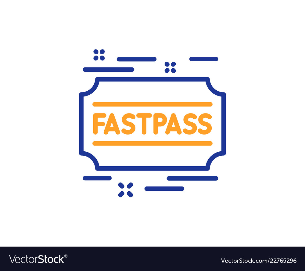 Fastpass line icon amusement park ticket sign Vector Image