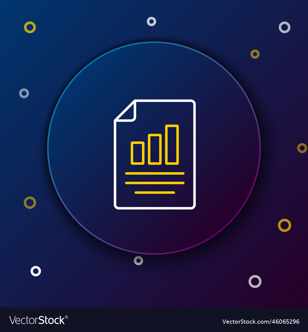 Line document with graph chart icon isolated vector image Line document with graph chart icon isolated