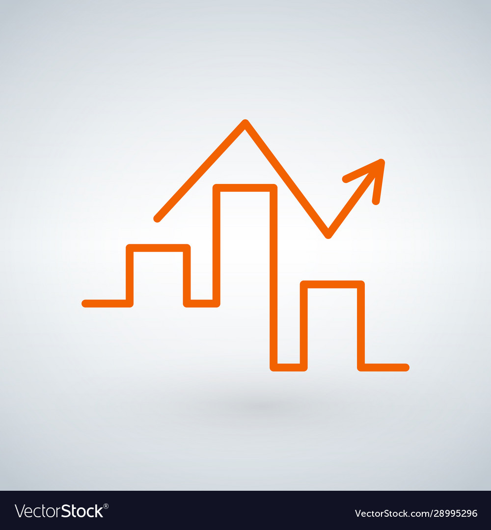 Linear graph icon in trendy flat style isolated