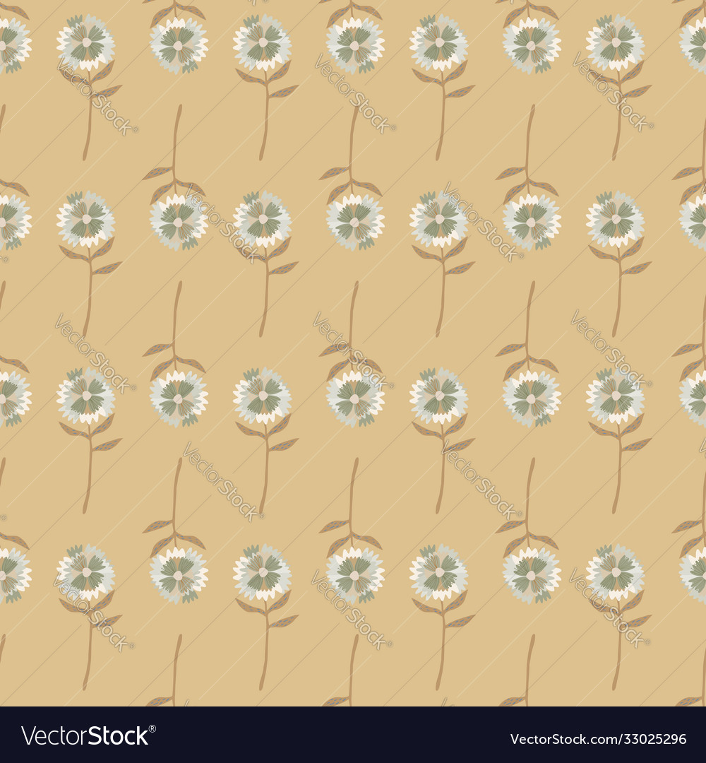 Minimalistic seamless flower pattern with little vector image Minimalistic seamless flower pattern with little