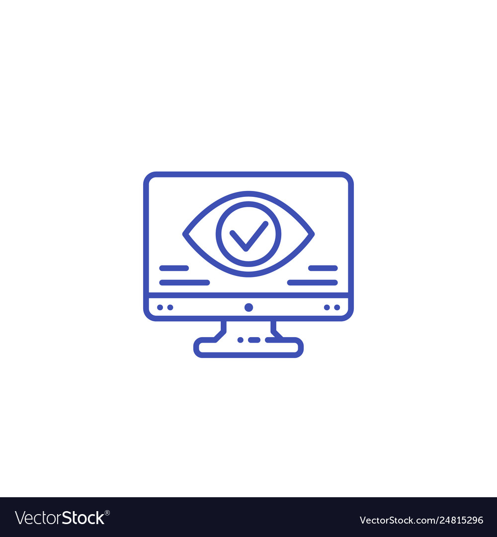 Monitoring parental control line icon