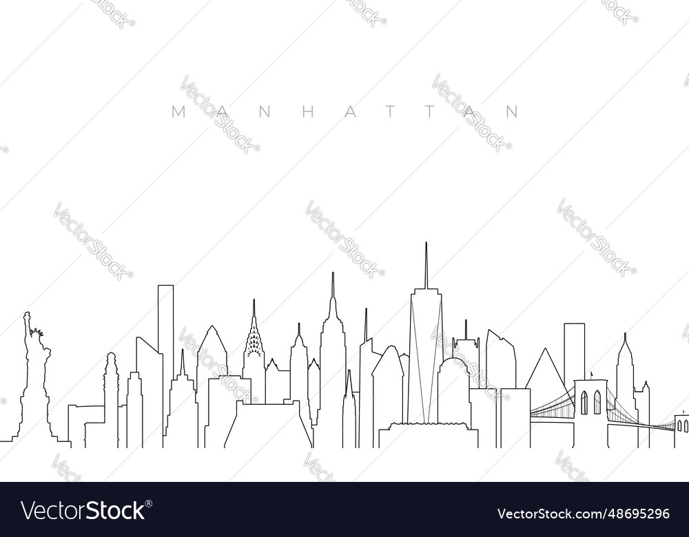 Outline manhattan skyline trendy template Vector Image