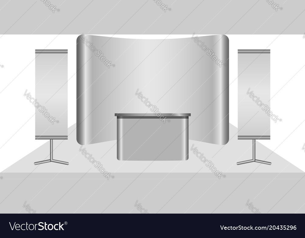 Reception Desk Mockup Realistic Style Royalty Free Vector Reception Desk Mockup Realistic Style Vector Image