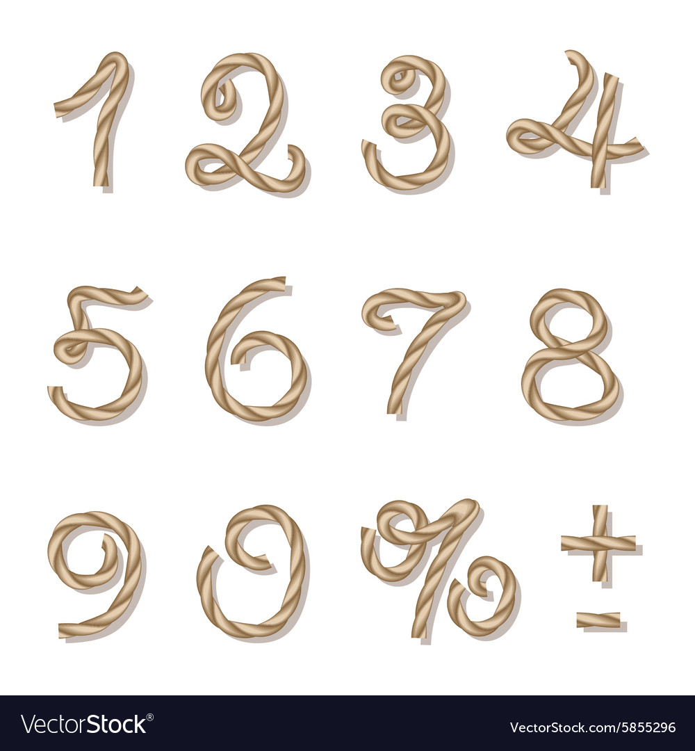 Rope numbers Royalty Free Vector Image VectorStock