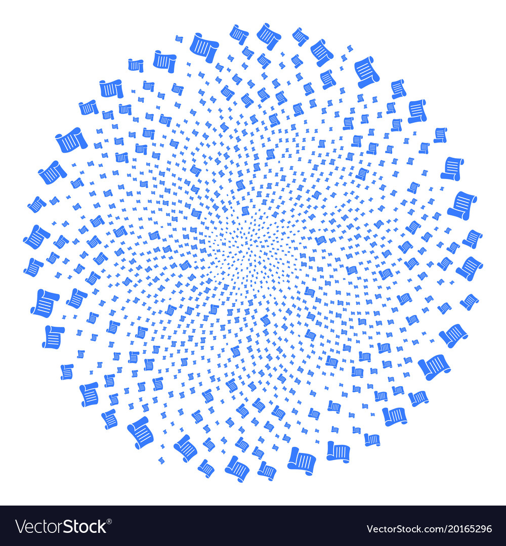 Script roll swirl round cluster