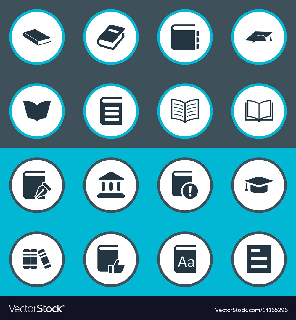 Set of simple reading icons