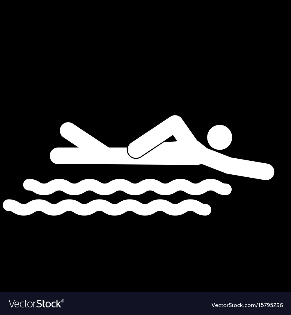 Swimming person stick icon