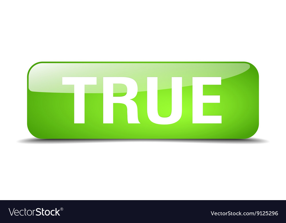 True green square 3d realistic isolated web button