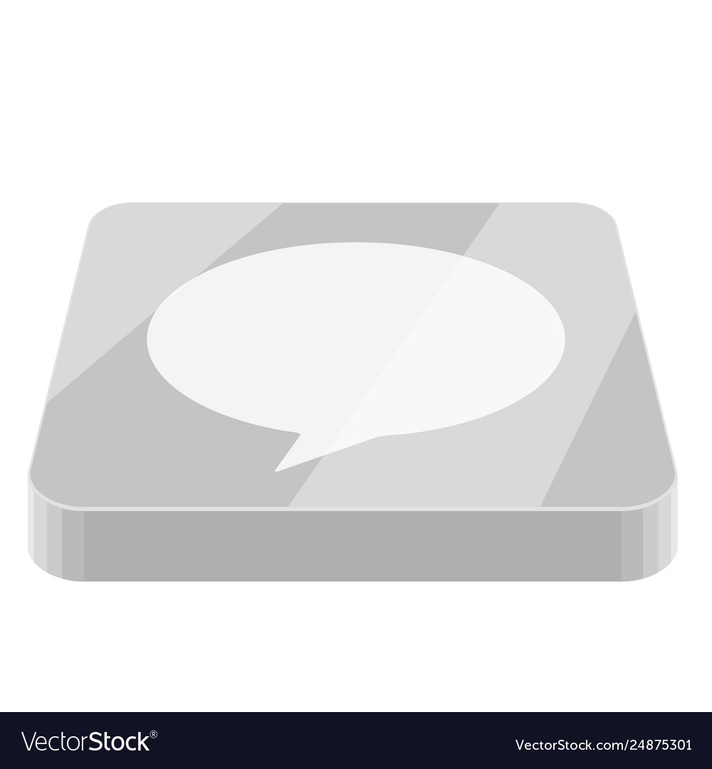 3d app button with a bubble chat icon