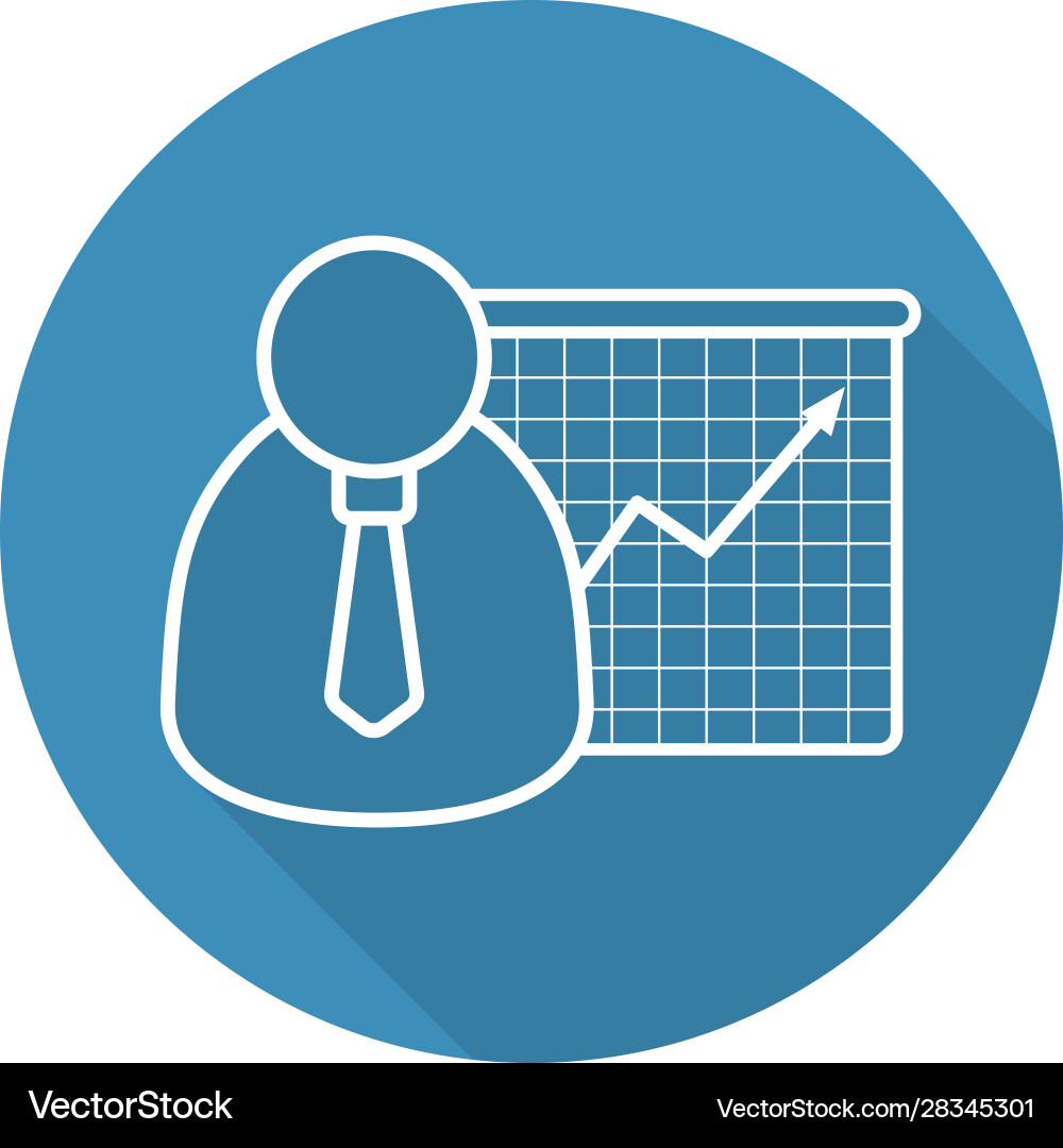 Business presentation with graph Royalty Free Vector Image