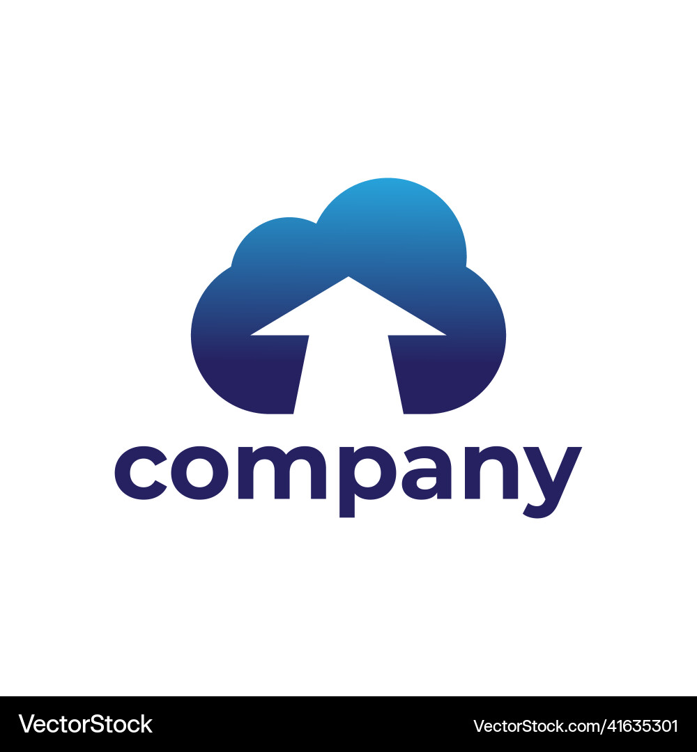 Cloud arrow logo design Royalty Free Vector Image