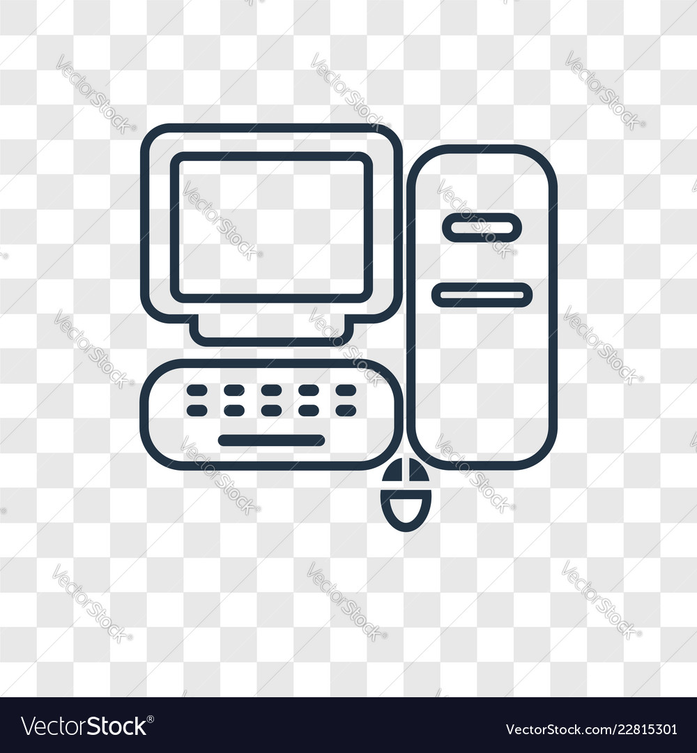 Computer concept linear icon isolated vector image Computer concept linear icon isolated