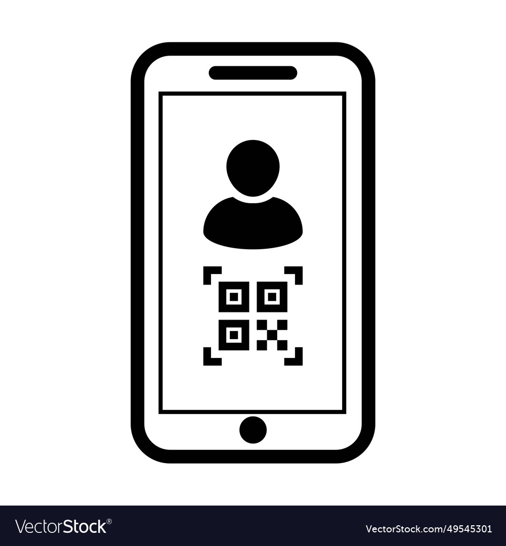 Digital id icon avatar with qr code vector image Digital id icon avatar with qr code