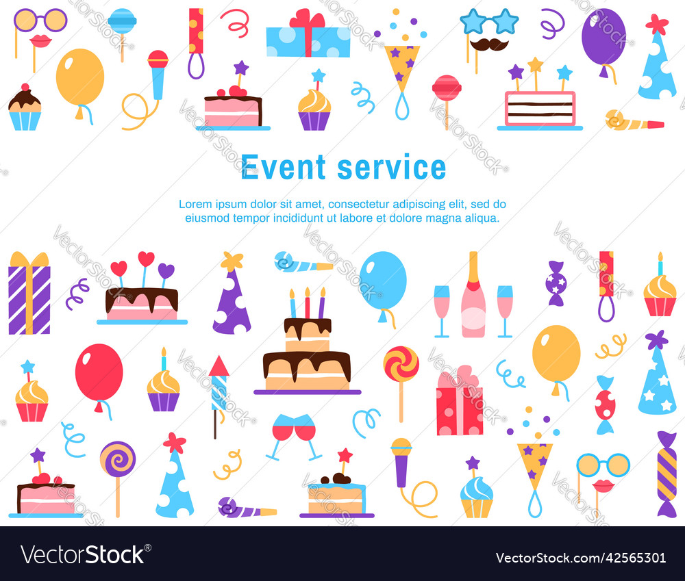 Event service background with text space vector image Event service background with text space