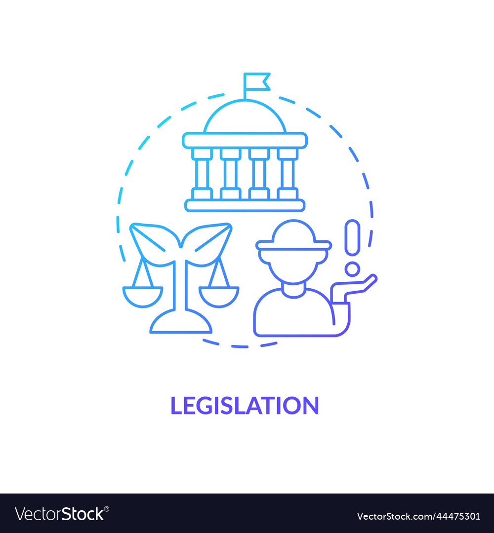 Farming legislation blue gradient concept icon Vector Image