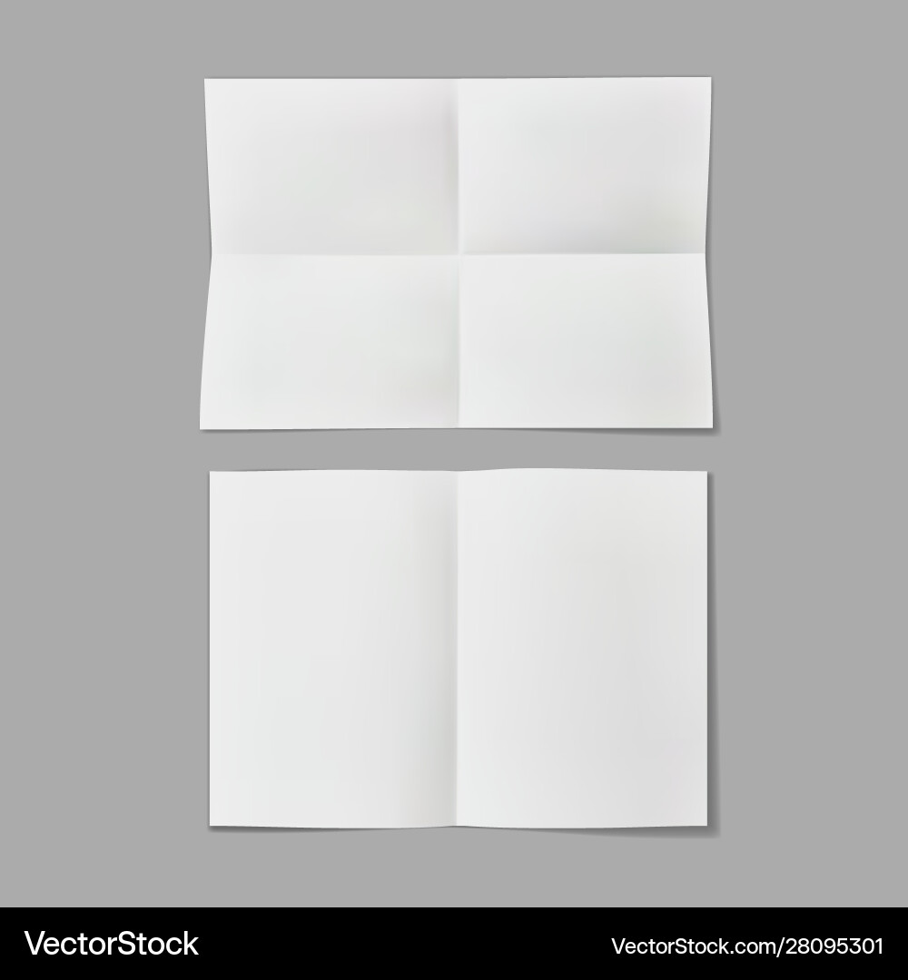 Single Paper Folded Note Folded paper sheet note with transparent shadow Vector Image