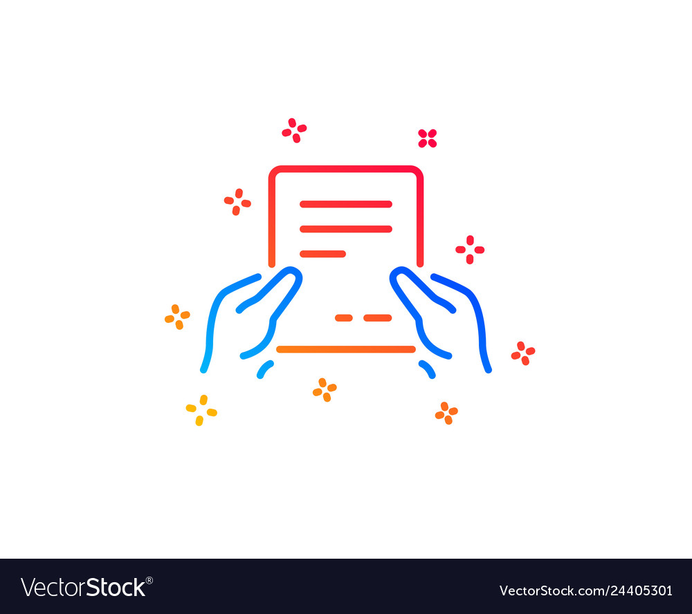 Hold document line icon text file sign