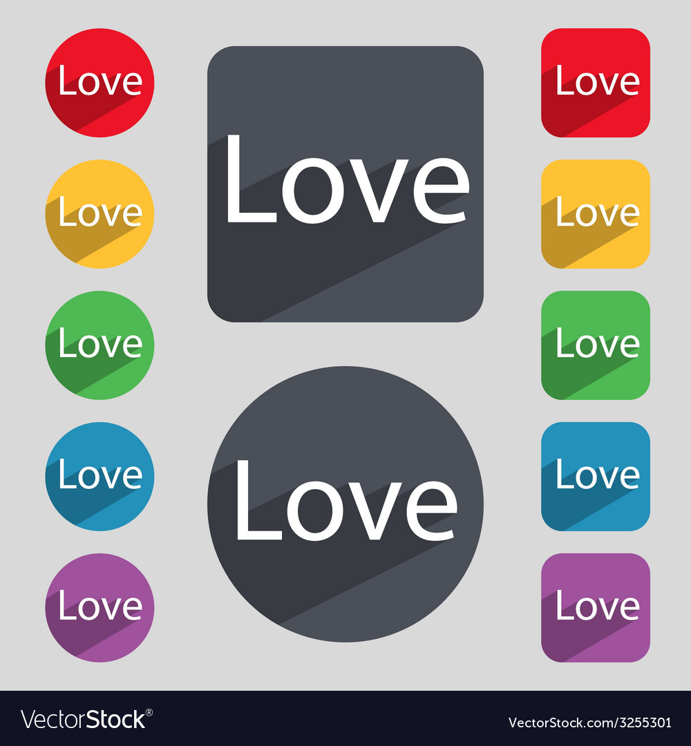 Love you sign icon valentines day symbol set