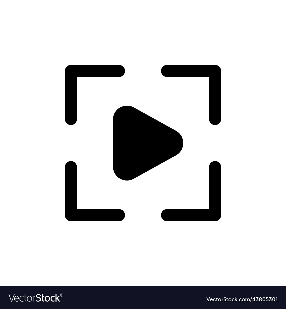 Video mode black glyph ui icon Royalty Free Vector Image