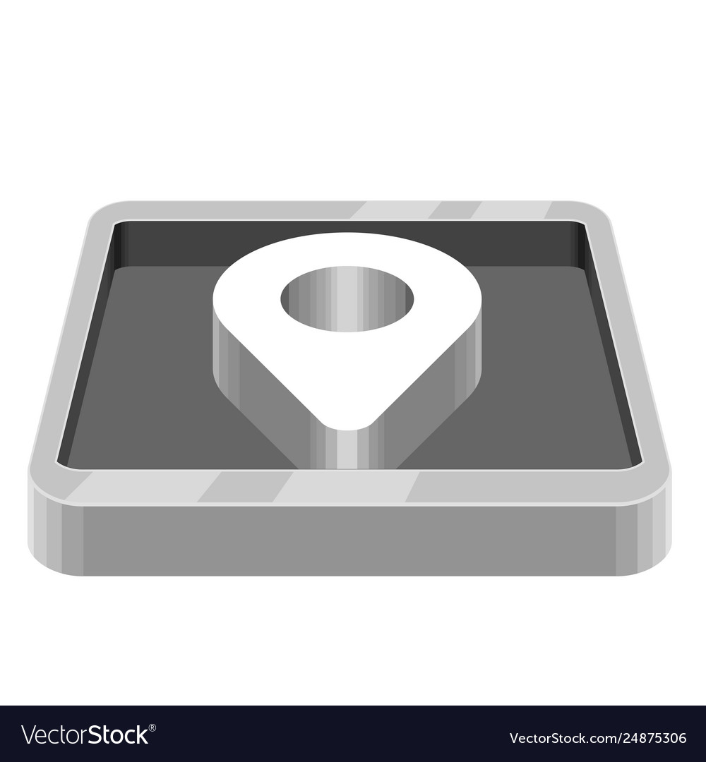 3d app button with a location pin icon