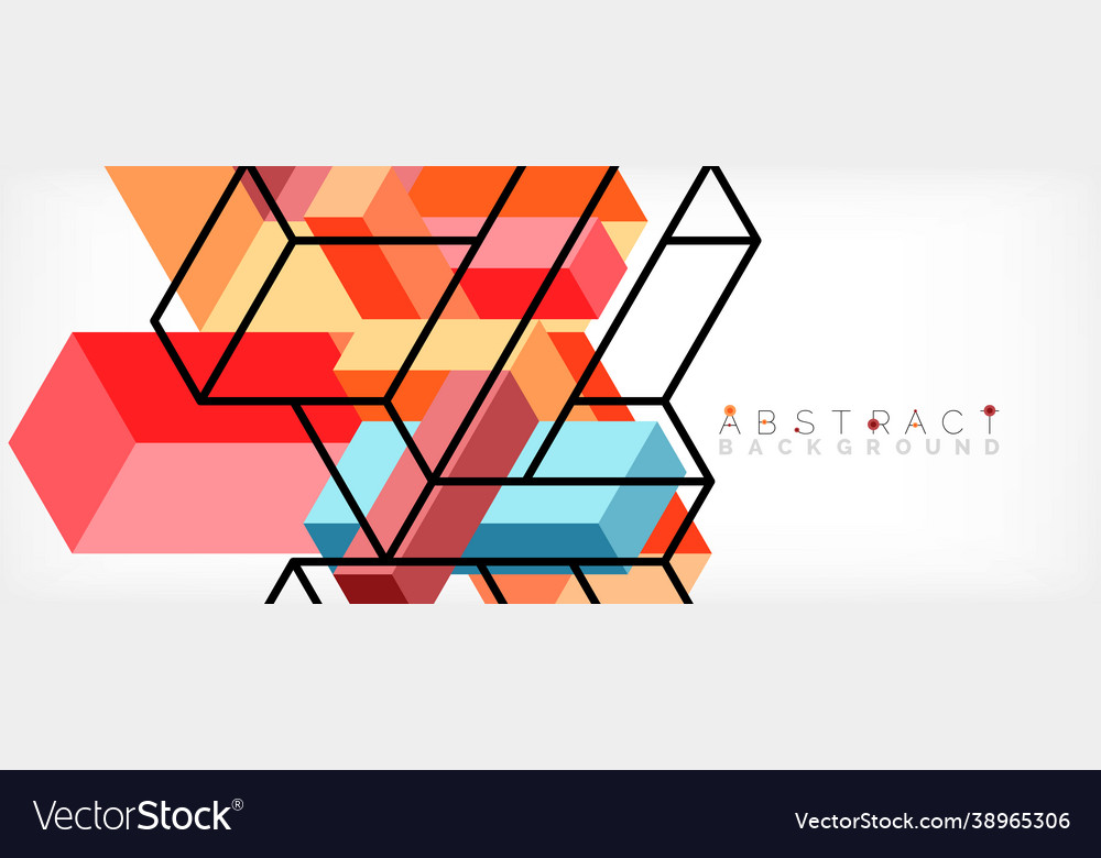 Abstract background 3d cubes cubic elements vector image Abstract background 3d cubes cubic elements