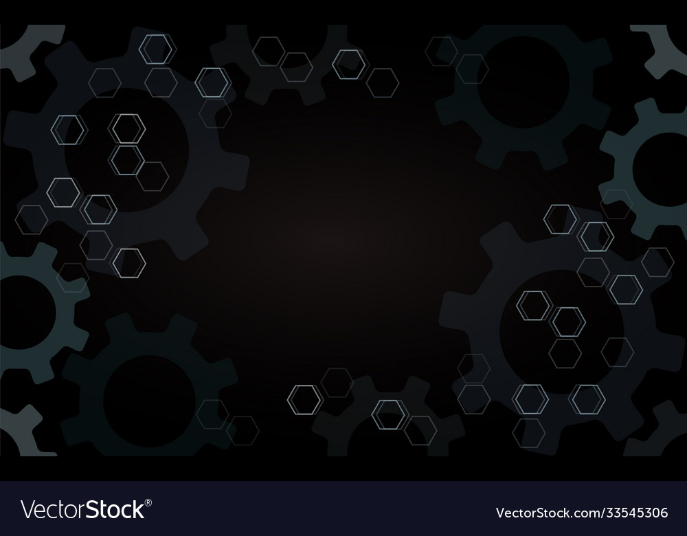 Abstract hexagon and gears background vector image Abstract hexagon and gears background