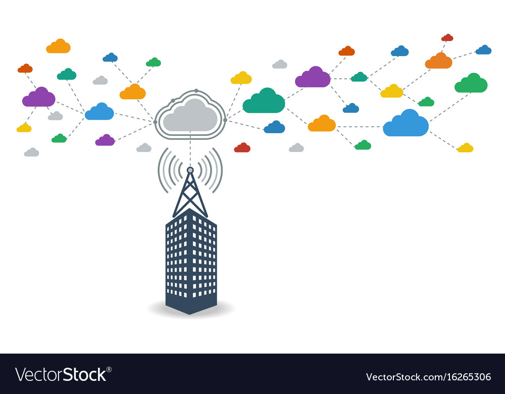 Business connecting to cloud computing data
