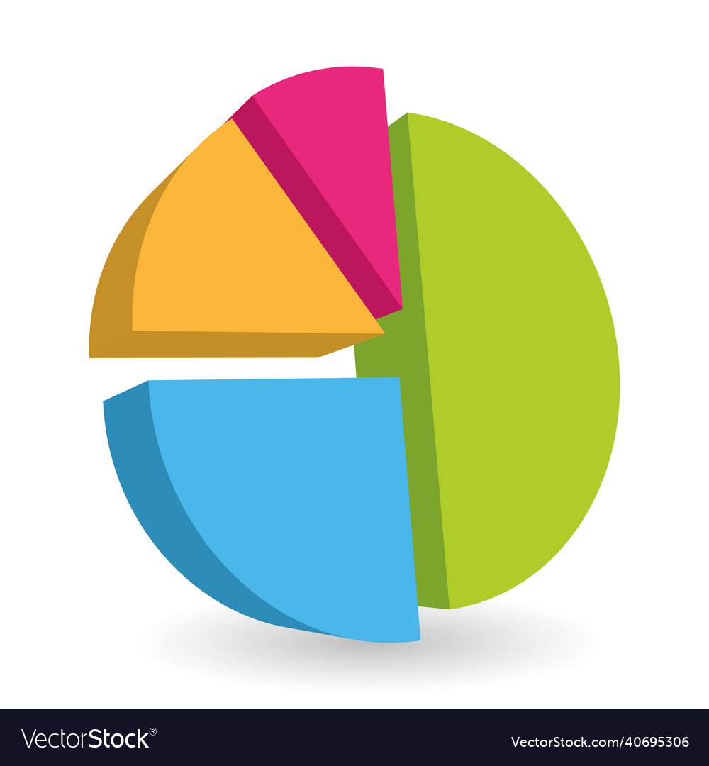 Colorful pie chart design element vector image Colorful pie chart design element