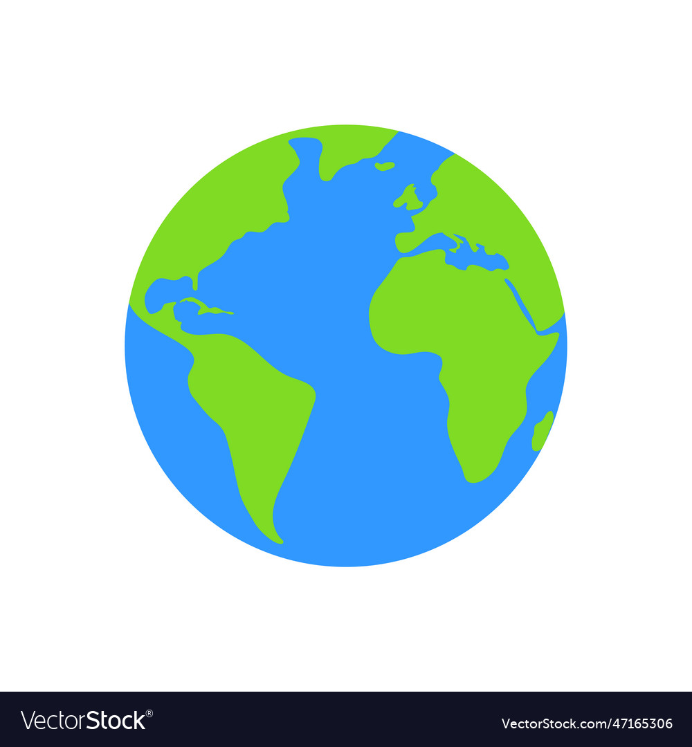 Flat planet earth icon globe symbol Royalty Free Vector