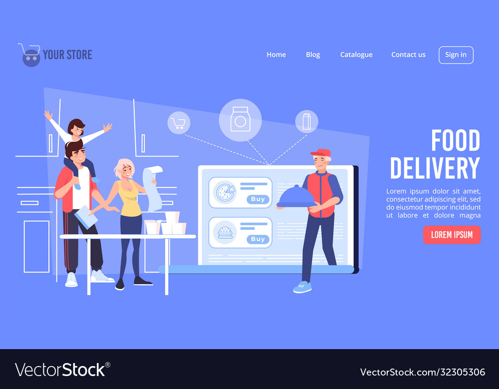 Food delivery restaurant service landing page