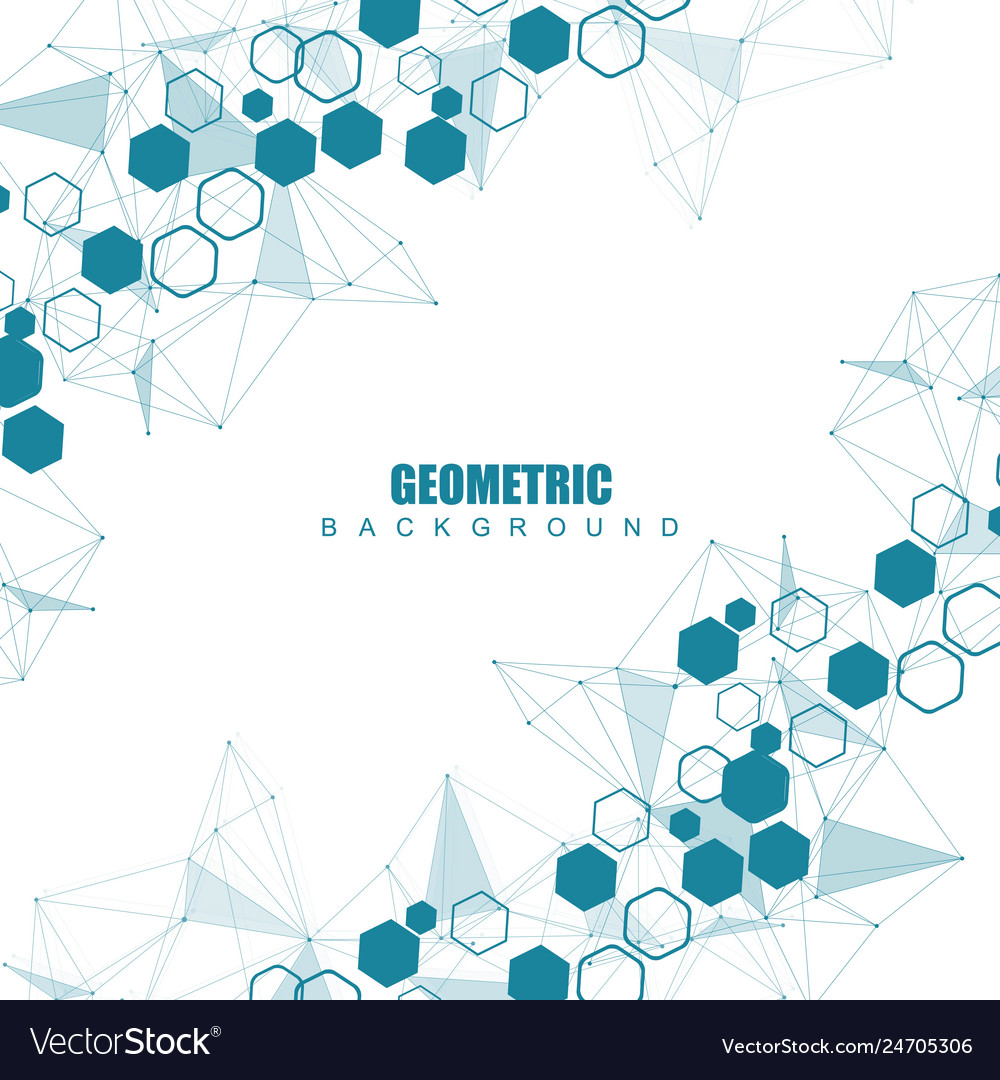 Geometric abstract background with connected line vector image Geometric abstract background with connected line