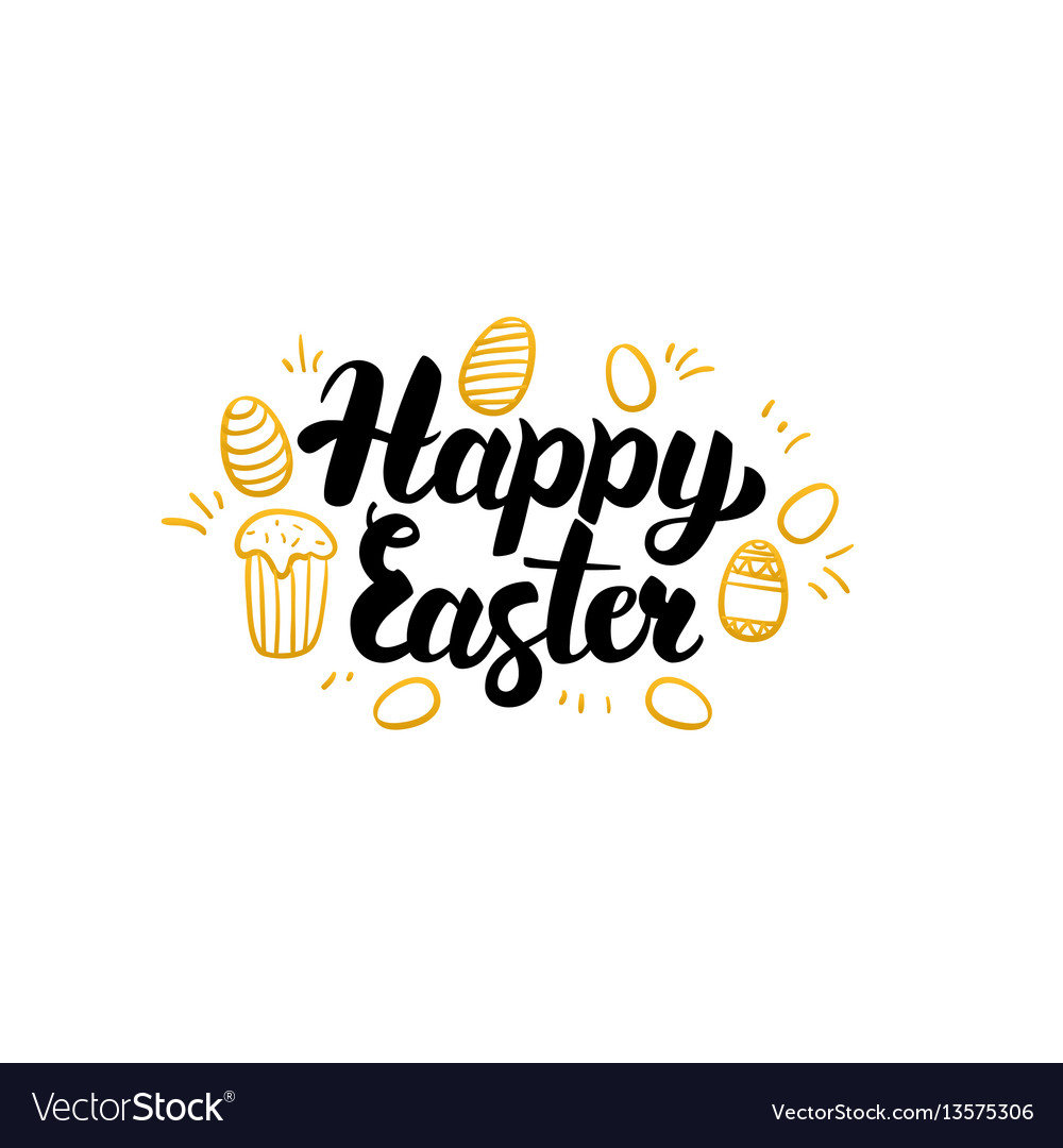 Happy easter gold greeting card